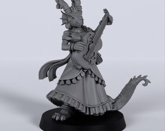 Dragonborn Female Bard Titan Forge D&D Resin Mini Miniature