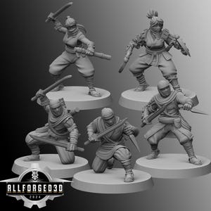 Mizuchi Ninjas | Kyoushuneko | Table Top Gaming Mini | RPG | D&D | 3D Printed Miniature