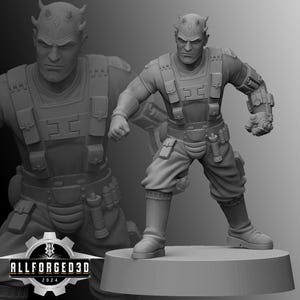 Ancient Horned General SW Legion RPG 3D Printed Sci-FI Miniature Mini