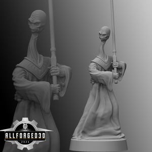 神秘的なロングネックのジェダイ SW レギオン RPG 3D プリント SF ミニチュア ミニ