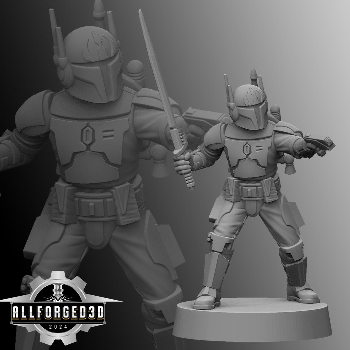 MANDALORIAN Star Wars 3D Edición Limitada Miniatura Plata 2023