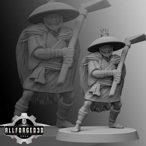 Japanese Peasant | Kyoushuneko | Table Top Gaming Mini | RPG | D&D | 3D Printed Miniature
