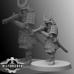 Samurai Musketman | Kyoushuneko | Table Top Gaming Mini | RPG | D&D | 3D Printed Miniature