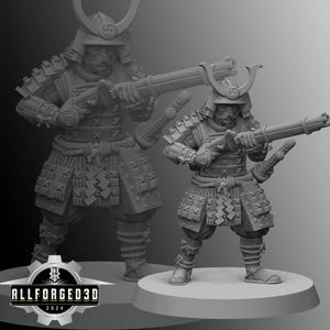 Samurai Musketman | Kyoushuneko | Table Top Gaming Mini | RPG | D&D | 3D Printed Miniature