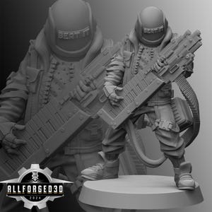 Sampler Cyberpunk Unit9 3D Printed RPG Sci-FI Miniature Mini Figure