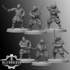 Samurai Warriors | Kyoushuneko | Table Top Gaming Mini | RPG | D&D | 3D Printed Miniature