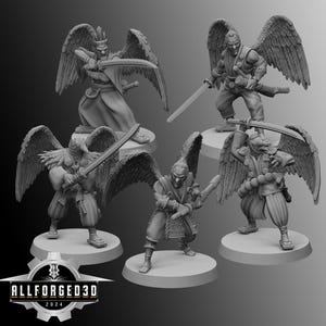 Mizuchi Samurai Tengu | Kyoushuneko | Table Top Gaming Mini | RPG | D&D | 3D Printed Miniature
