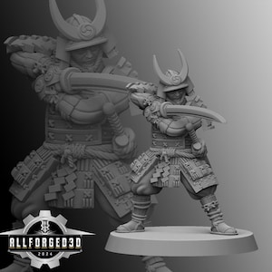 Samurai Warrior | Kyoushuneko | Table Top Gaming Mini | RPG | D&D | 3D Printed Miniature