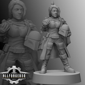 Famous Bounty Hunter Female Version SW Legion RPG 3D Printed Sci-FI Miniature Mini