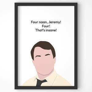 Peep Show Four Naan Mark Corrigan Minimalist Poster - British Comedy - Peep Show Gifts - Classic Semi-Glossy Paper
