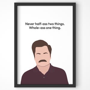 Parks and Rec Ron Swanson Poster - Komödie - Parks und Rec Geschenke - Klassisches Semi-Glossy Papier