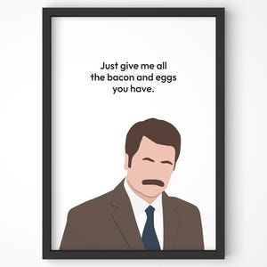 Parks and Rec Ron Swanson Poster - Komödie - Parks und Rec Geschenke - Klassisches Semi-Glossy Papier