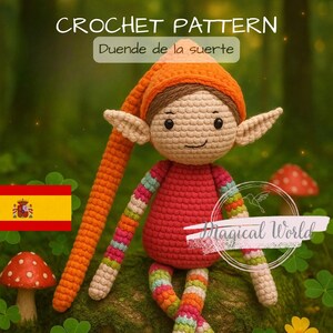 Lucky Elf Crochet Pattern - Easy Amigurumi Tutorial - Cute Colorful Elf with Long Hat