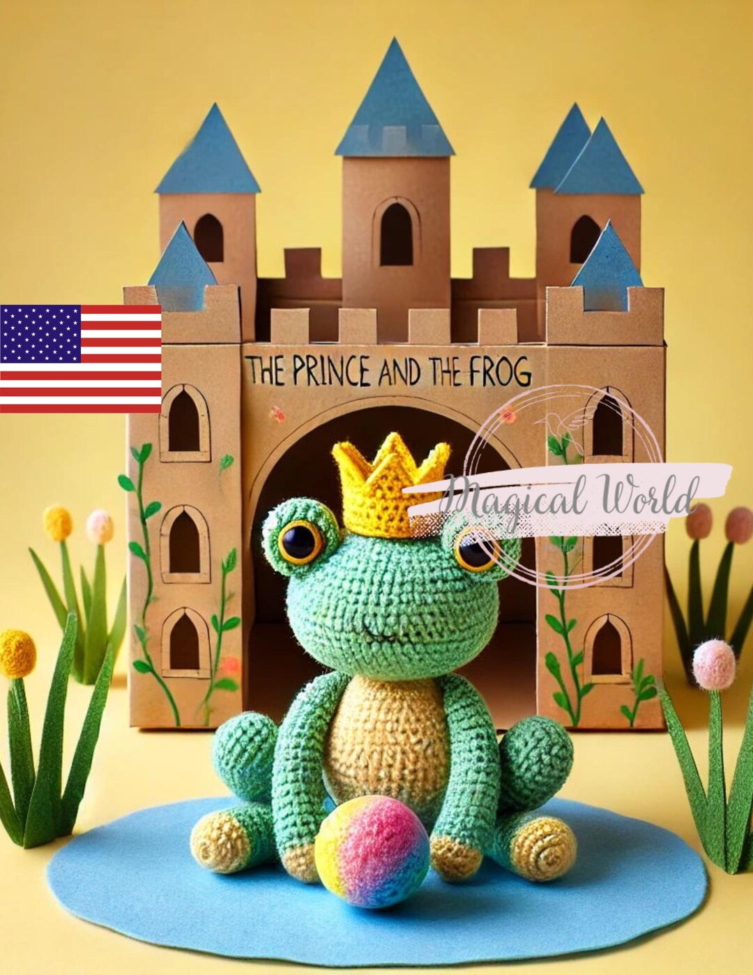 Crochet Frog Prince Amigurumi English Pattern - DIY Crowned Frog Toy ...