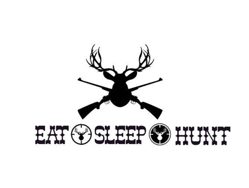 Deer Hunting Vinyl Wall Decal Eat Sleep Hunt Sticker Deer Buck Etsy
