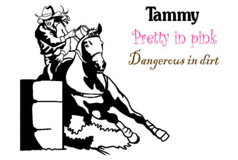 Horse Decal Barrel Racer Wall Sticker Girls Bedroom Name Etsy