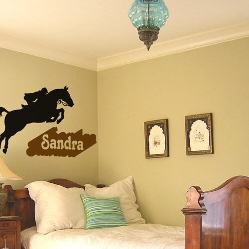 Horse Wall Decal Pony and Rider Vinyl Wall Sticker Girls Etsy