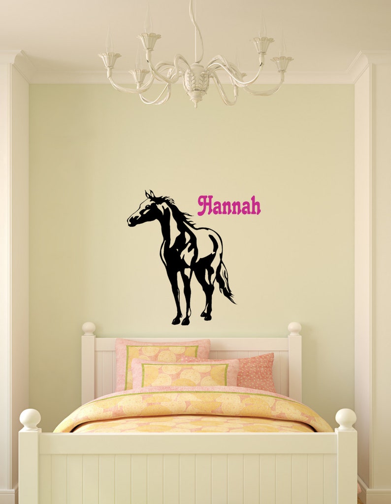 Personalized horse decal Childs room decor Horse wall Etsy