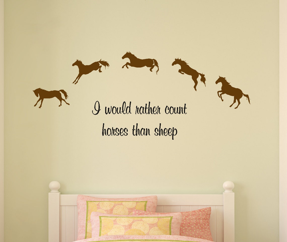 Horse Decalhorse Quotechilds Roomwall Stickergirls Bedroom Etsy
