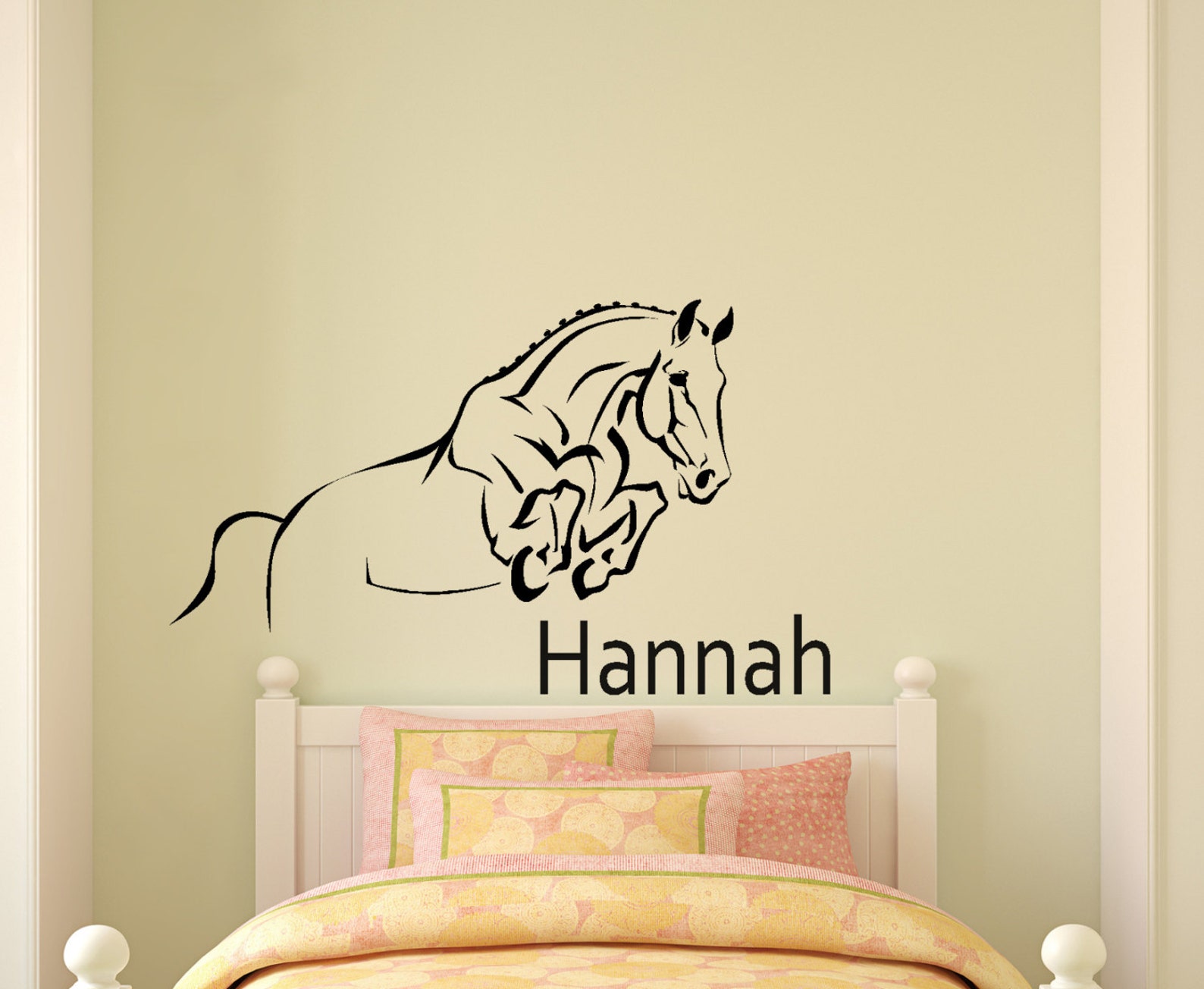 Horse wall decal personalized sticker girls bedroom wall Etsy