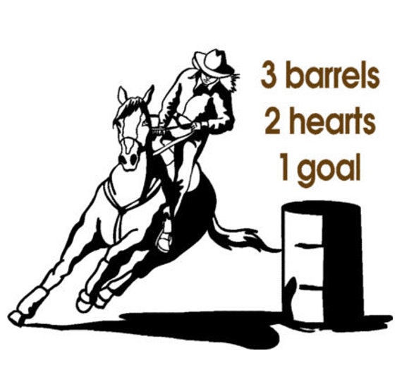 Adesivo CAVALLO CAVALLI SPORT-cavalli ADESIVI-Western Equitazione-Barrel RACE Sticker 