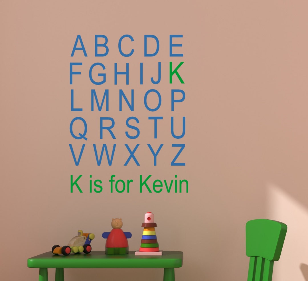 ABC Wall Decal Childs Room Alphabet Wall Sticker Name Decal Etsy
