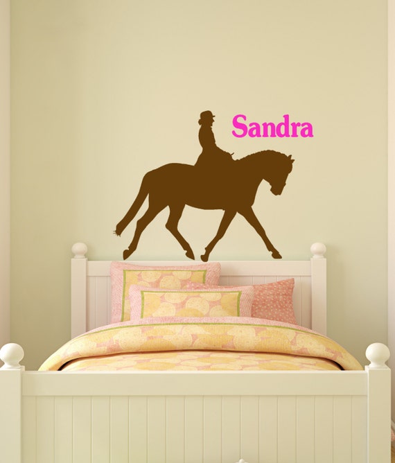 horse wall decal name wall sticker girls personalized pony | etsy