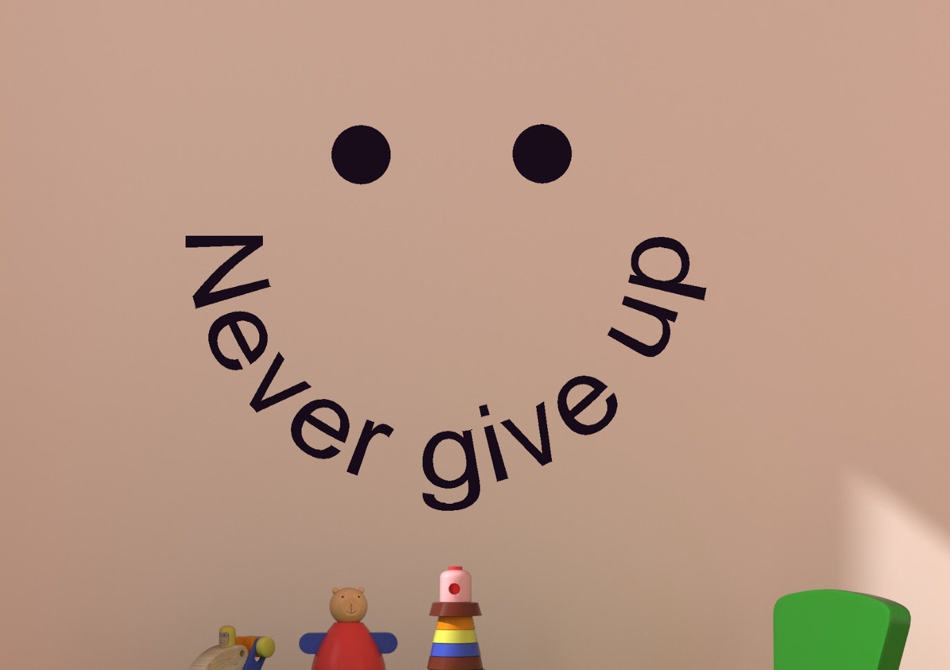 Never Give Up Sports Quote Wall Sticker WS-42995 