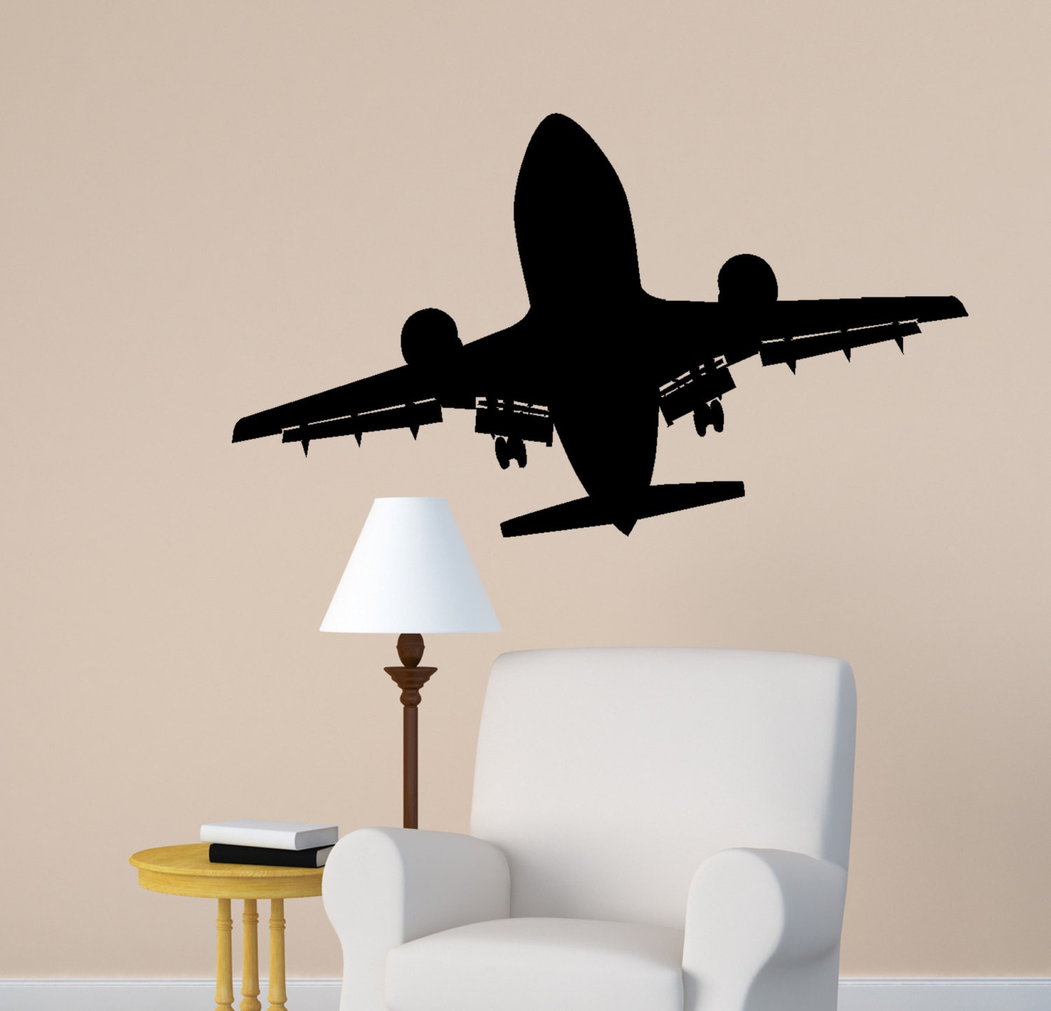Aircraft Wall Decal Jet Airliner Sticker Aviation Room Decor Etsy