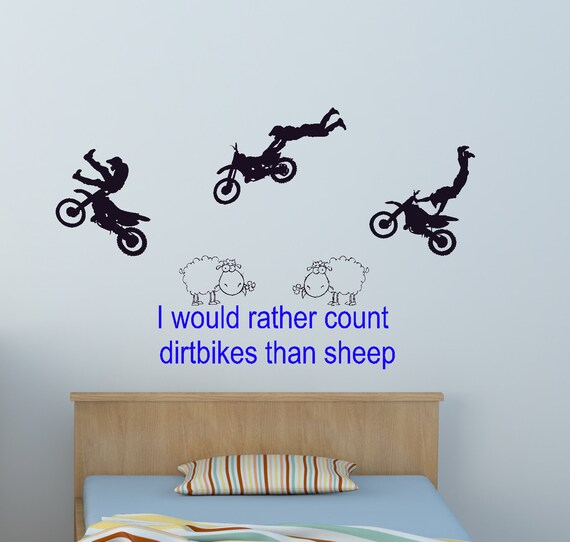 Dirtbike Decal Motocross Sticker Citation Mots Murs Stunt Moto Etsy