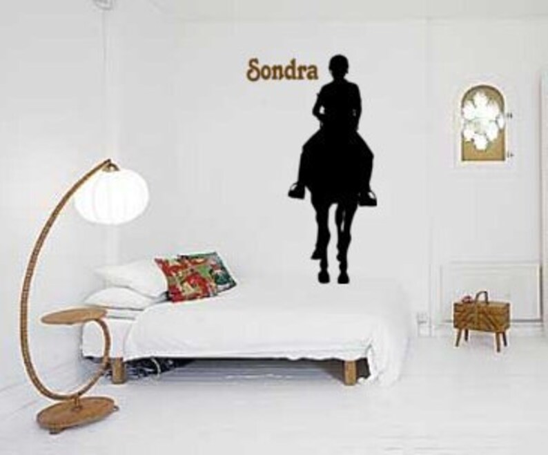 Horse Decalhorse Rider Stickerpersonalized Horse Wall Etsy