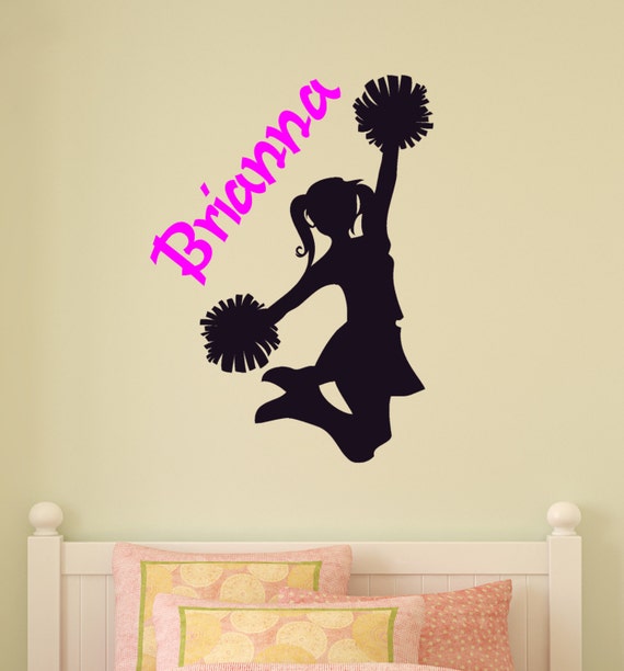 Cheerleader Wall Decal Girls Bedroom Personalized Room Decor Etsy