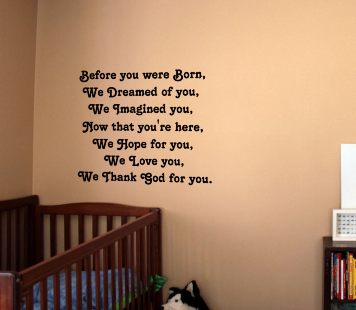 Nursery Wall Quote Decal Baby Nursery Prayer Sticker Etsy