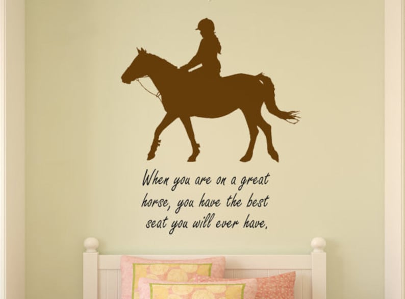 Horses loved by little Girls Vinyl Wall Art Words Decals Stickers Decor Western