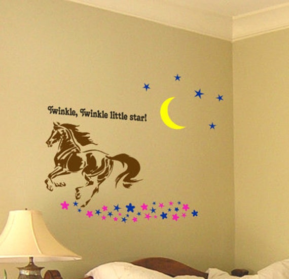 Horse Wall Decal Girls Room Wall Words Teen Girl Bedroom Vinyl Wall Decor Word Art Mustang Western Wall Childs Decal 43 X 50 Inches