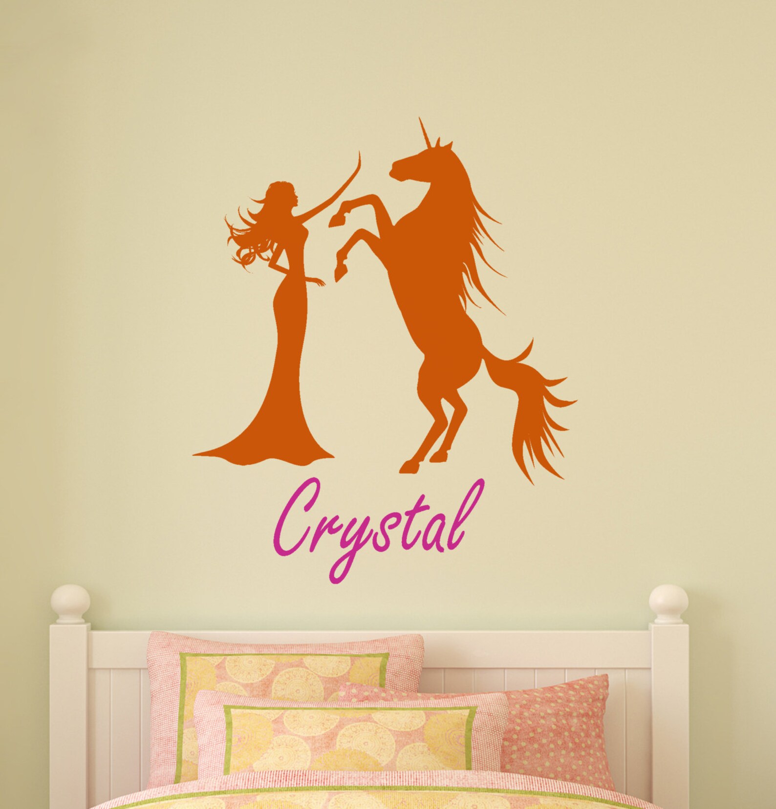 Unicorn Wall Decal Teen Room Personalized Girls Name Sticker Etsy