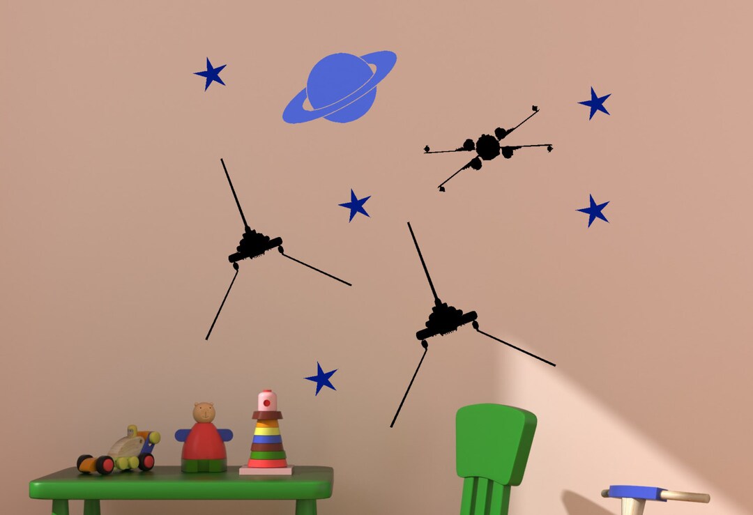 Star Wars Room Decor Sticker X Wing Fighter Decal Spaceship Etsy