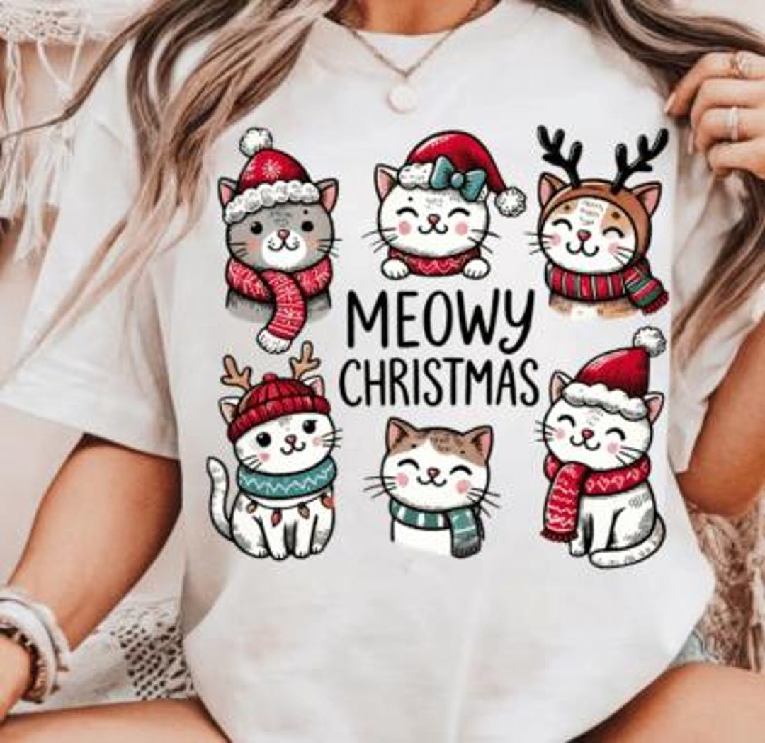 Meowy Christmas Cat SVG Bundle, Funny Kitty Cricut Cut Files (instant ...
