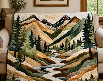 Mountain Echoes 2148 Quilt Pattern, Forest River Wall Hanging, Cozy Woodland Design