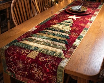 Christmas Cascade 2633T Quilt Table Runner Pattern – Patchwork Tree Design (Printed)