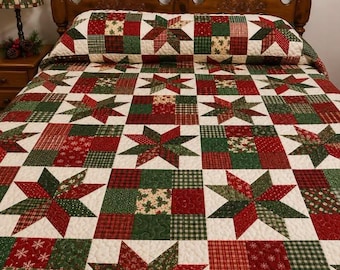 Christmas Cheer 3606T Patchwork Quilt Pattern – Scrappy Holiday Bed Quilt (Printed Paper)