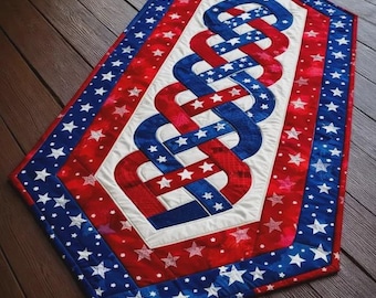 Camino de mesa acolchado Patriot Weave 3237T del 4 de julio