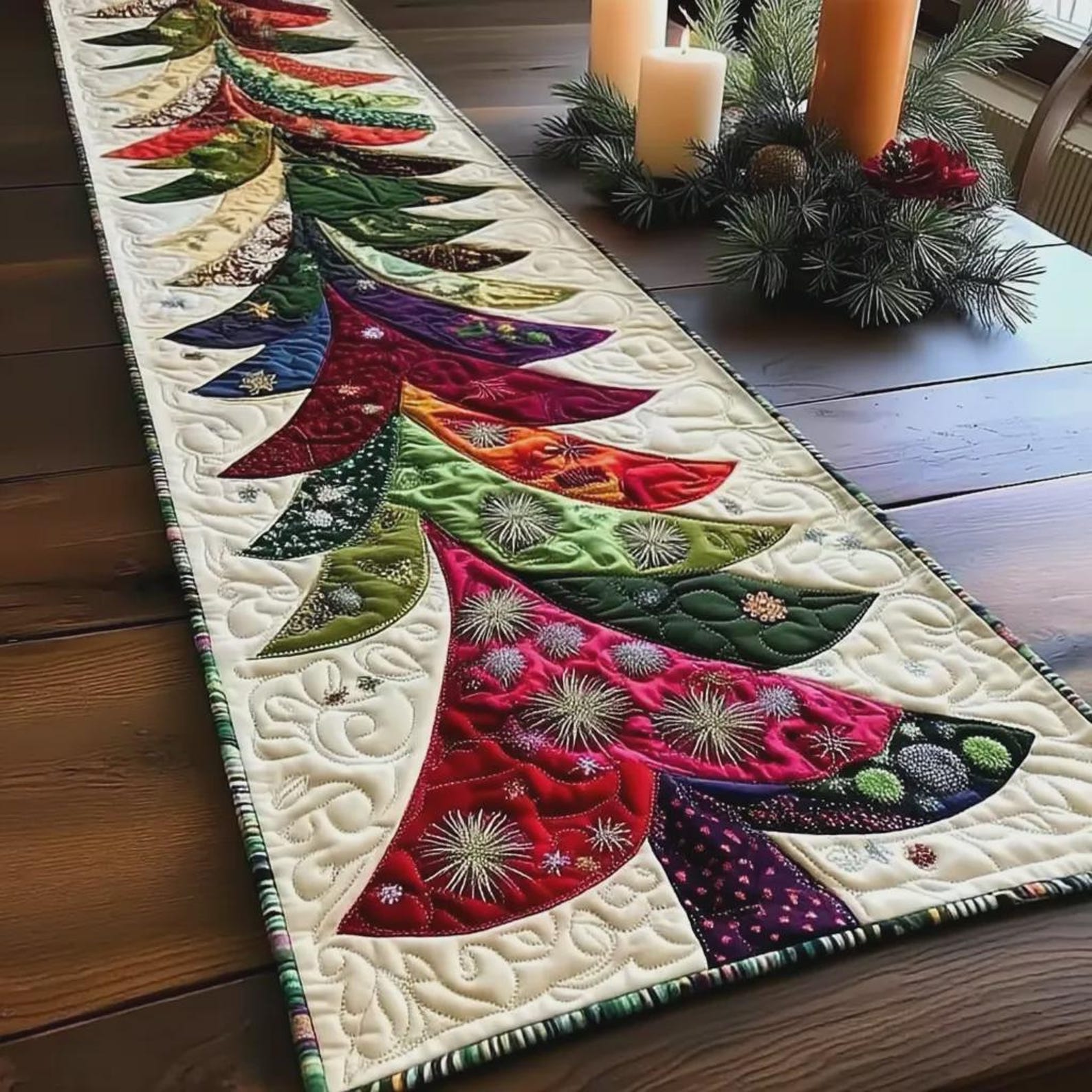 Christmas Tree Table Runner Pattern: Holiday Glow Quilt - Etsy