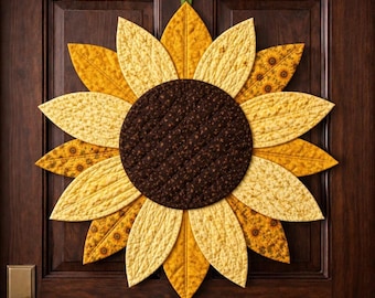Sunflower Smile 03450T  Quilt Pattern – Printed Door Hanger, Floral Wall Hanging