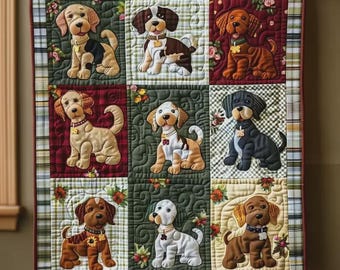 Patrón de colcha Pup Garden