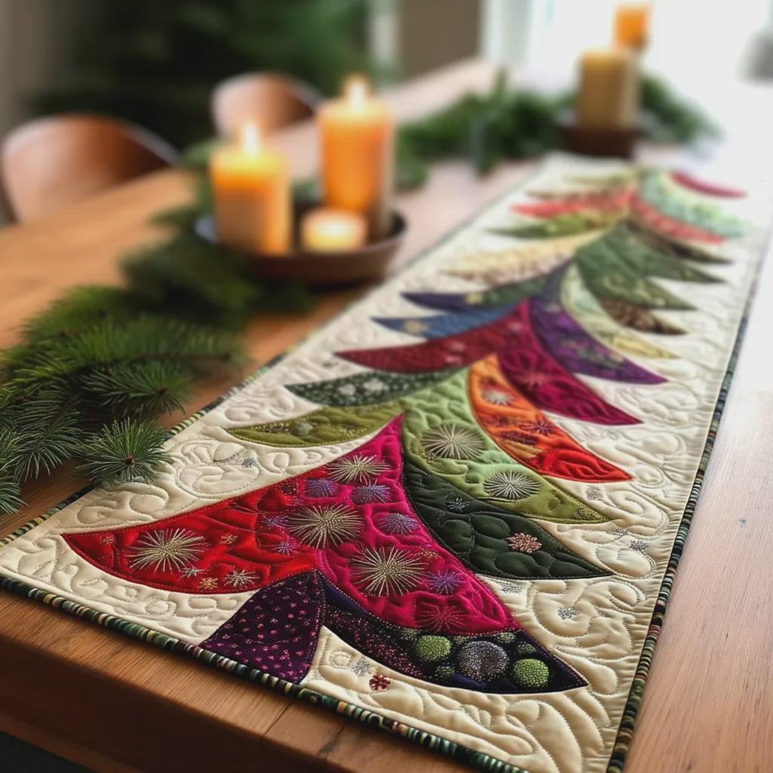 Christmas Tree Table Runner Pattern: Holiday Glow Quilt - Etsy