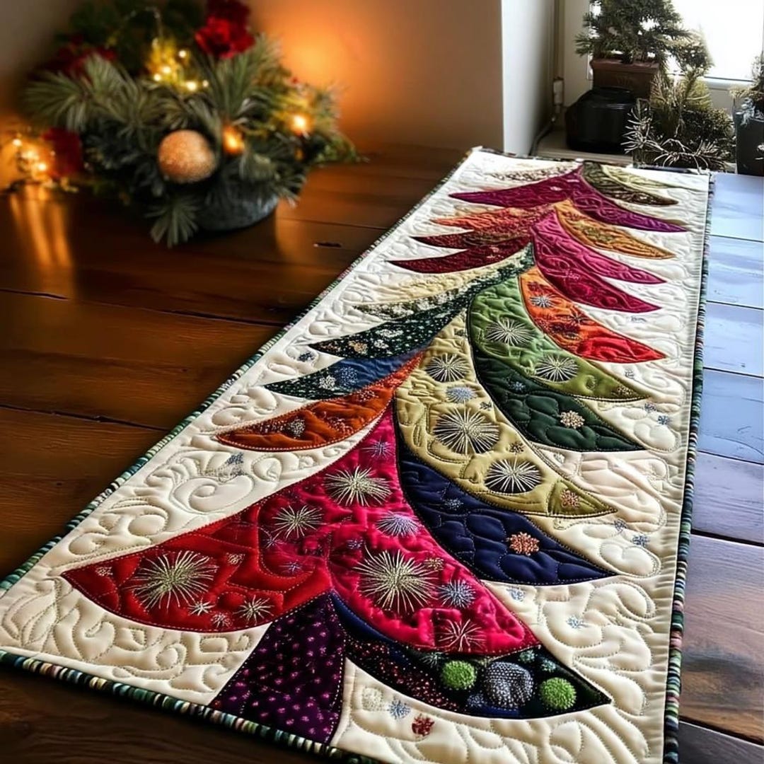 Christmas Tree Table Runner Pattern: Holiday Glow Quilt - Etsy