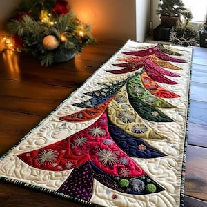 Christmas Tree Table Runner Pattern: Holiday Glow Quilt