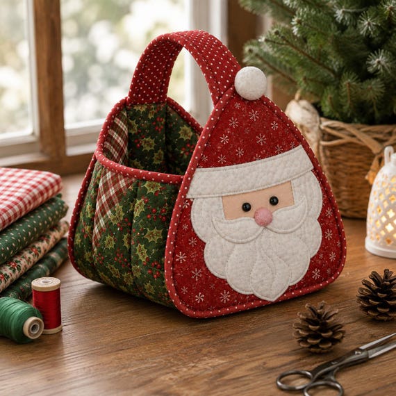 Santa Satchel 3543T Applique Pattern – Christmas Bag, Sewing