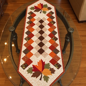 Autumn Memories 03819T  Maple Leaf Table Runner Quilt Pattern – Patchwork Fall Decor (Printed Paper)